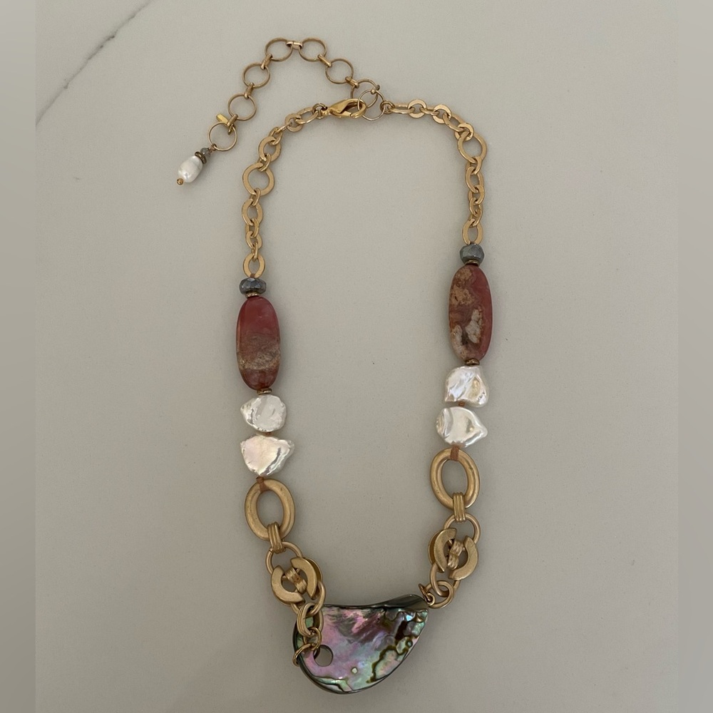 Chan Luu Abalone and Pearl Necklace